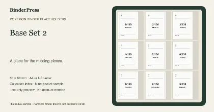 Base Set 2 master set placeholder binder page – printable
