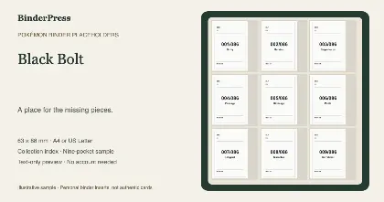 Black Bolt master set placeholder binder page – printable