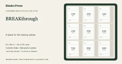 BREAKthrough master set placeholder binder page – printable