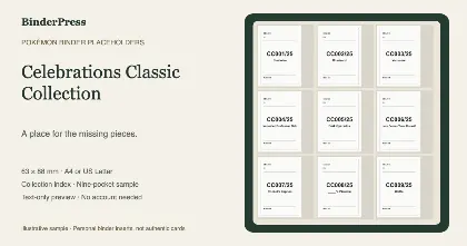 Celebrations Classic Collection master set placeholder binder page – printable