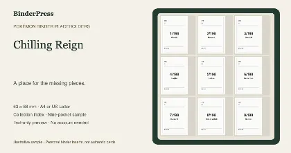 Chilling Reign master set placeholder binder page – printable