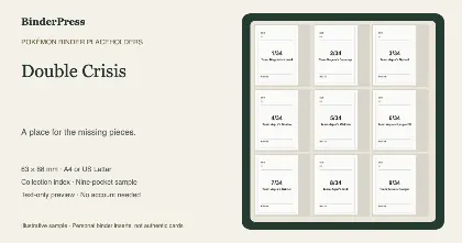 Double Crisis master set placeholder binder page – printable