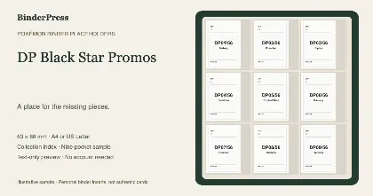 DP Black Star Promos master set placeholder binder page – printable