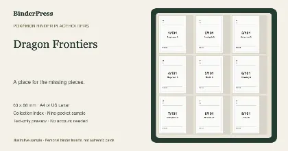 Dragon Frontiers master set placeholder binder page – printable