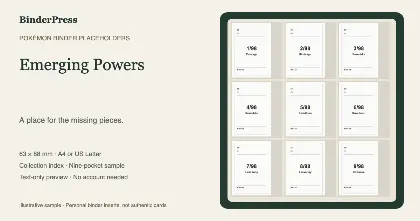 Emerging Powers master set placeholder binder page – printable