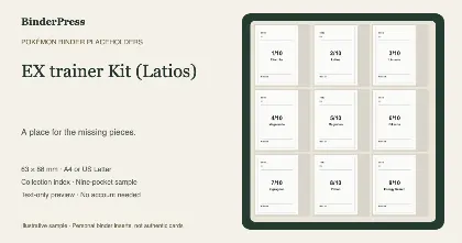 EX trainer Kit (Latios) master set placeholder binder page – printable