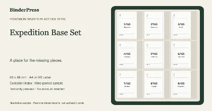 Expedition Base Set master set placeholder binder page – printable