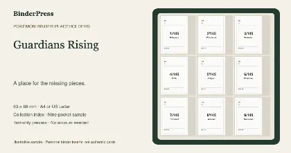 Guardians Rising master set placeholder binder page – printable