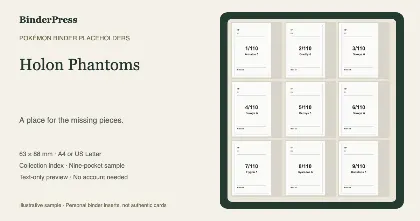 Holon Phantoms master set placeholder binder page – printable