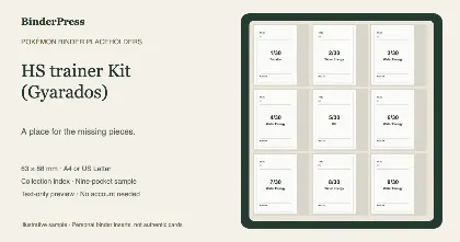 HS trainer Kit (Gyarados) master set placeholder binder page – printable