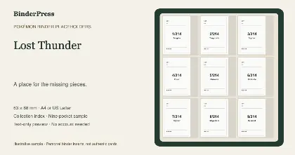 Lost Thunder master set placeholder binder page – printable
