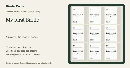 My First Battle master set placeholder binder page – printable