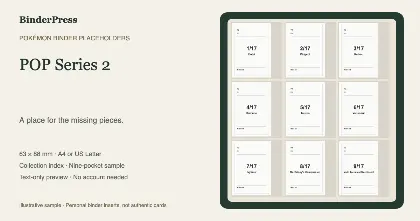 POP Series 2 master set placeholder binder page – printable
