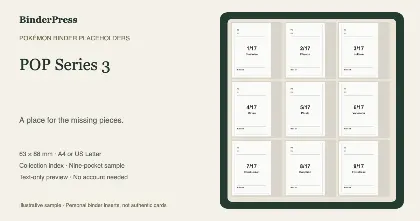POP Series 3 master set placeholder binder page – printable