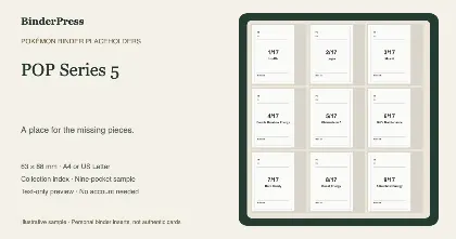 POP Series 5 master set placeholder binder page – printable