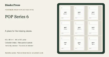 POP Series 6 master set placeholder binder page – printable