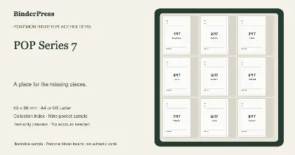 POP Series 7 master set placeholder binder page – printable
