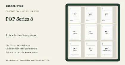POP Series 8 master set placeholder binder page – printable