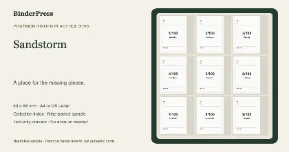 Sandstorm master set placeholder binder page – printable