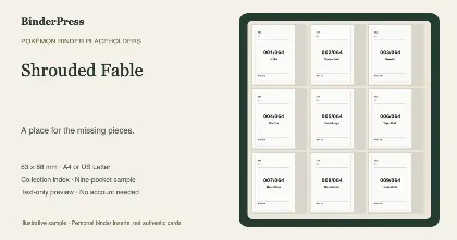 Shrouded Fable master set placeholder binder page – printable