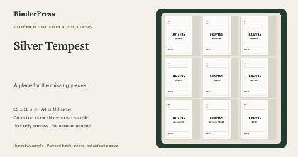 Silver Tempest master set placeholder binder page – printable