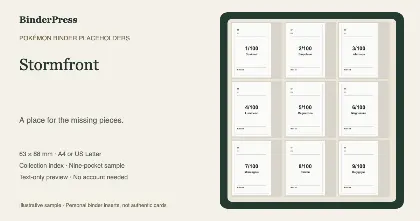 Stormfront master set placeholder binder page – printable