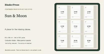 Sun & Moon master set placeholder binder page – printable