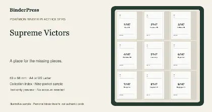 Supreme Victors master set placeholder binder page – printable