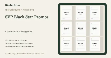 SVP Black Star Promos master set placeholder binder page – printable