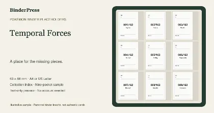 Temporal Forces master set placeholder binder page – printable