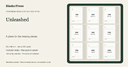 Unleashed master set placeholder binder page – printable