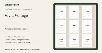 Vivid Voltage master set placeholder binder page – printable