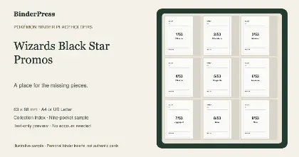 Wizards Black Star Promos master set placeholder binder page – printable
