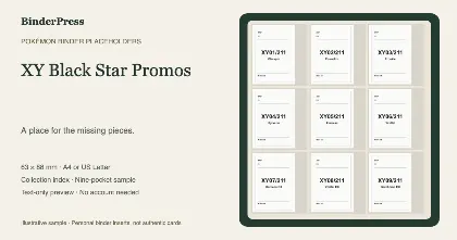XY Black Star Promos master set placeholder binder page – printable