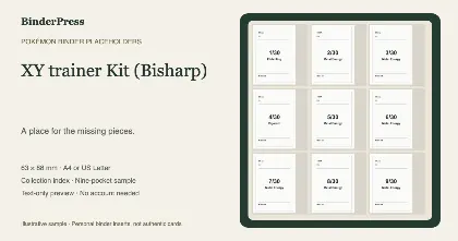 XY trainer Kit (Bisharp) master set placeholder binder page – printable