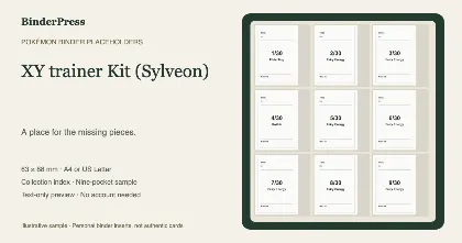 XY trainer Kit (Sylveon) master set placeholder binder page – printable